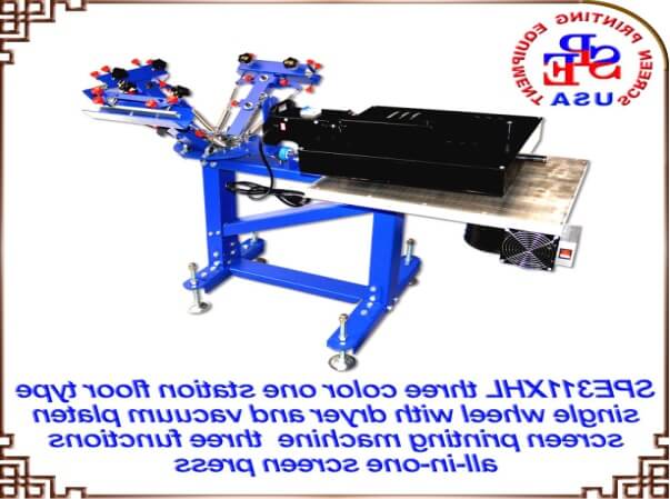 Трехцветный трафаретный печатный станок с одним вакуумным столом  и промежуточной сушилкой SPE311XHL