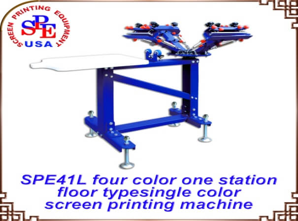 Четырехцветный трафаретный текстильный печатный станок с одним столом SPE41L