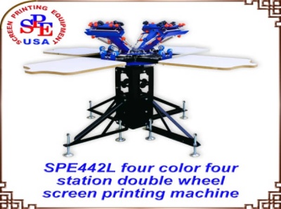 Четырехцветный текстильный печатный станок с микроприводками SPE442L (пр-во Китай) 4 печатных стола