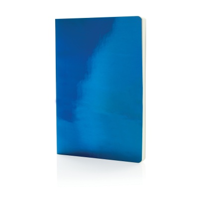 Металлизированный блокнот Deluxe A5, синий
