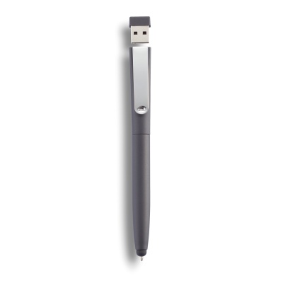 Ручка-стилус с флешкой 3 в 1, серый