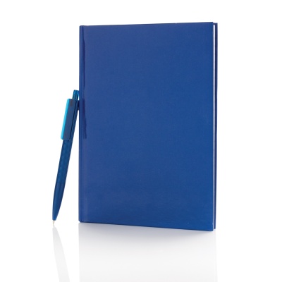 Набор: блокнот для записей формата А5 и ручка X3, темно-синий